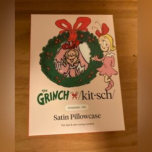 1 Kitsch X Grinch Standard Pillowcase Soft Silky Satin Gift New - Cindy Lou Who